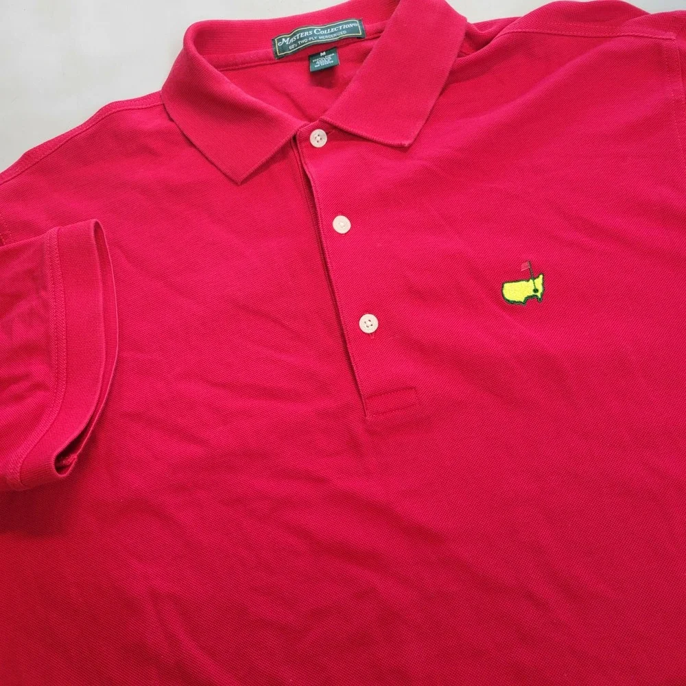 Masters Collection Mens Red Pima Cotton Polo Shirt Mercerized Golf Top Size M